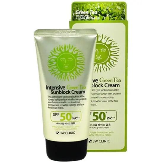 3W Clinic Intensive Green Tea Sunblock Cream SPF 50+PA+++ 70ml
